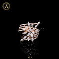 Trendy Leaf Designed Marquise Diamond Ring