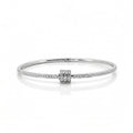 Rondelle Barrel Bangle | Moissanite & 925 Silver