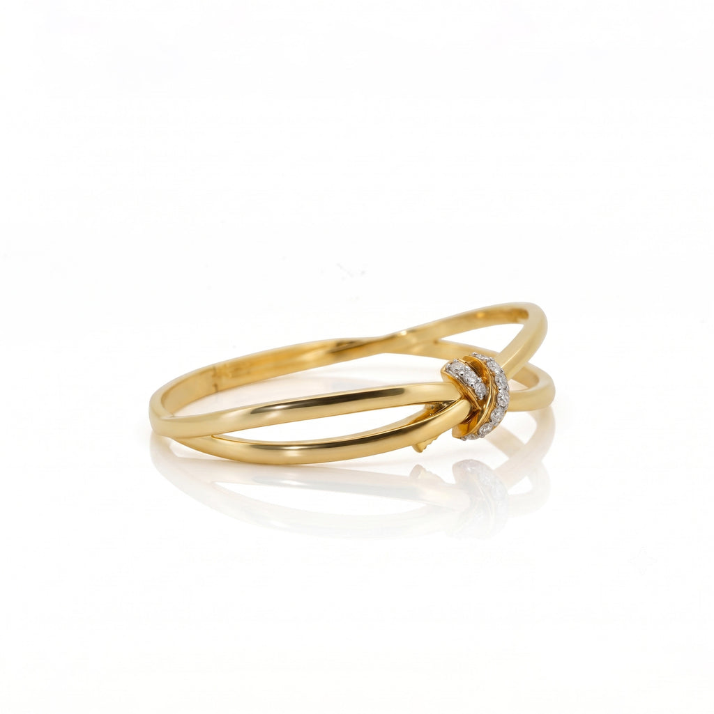 Twisted Love Knot Bangle | 925 Sterling Silver & Moissanite