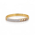 Trois Moissanite Bangle — 925 Silver, Gold Plated