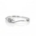 Ribbon Cascade Moissanite Bangle in 925 Sterling Silver & Gold Vermeil