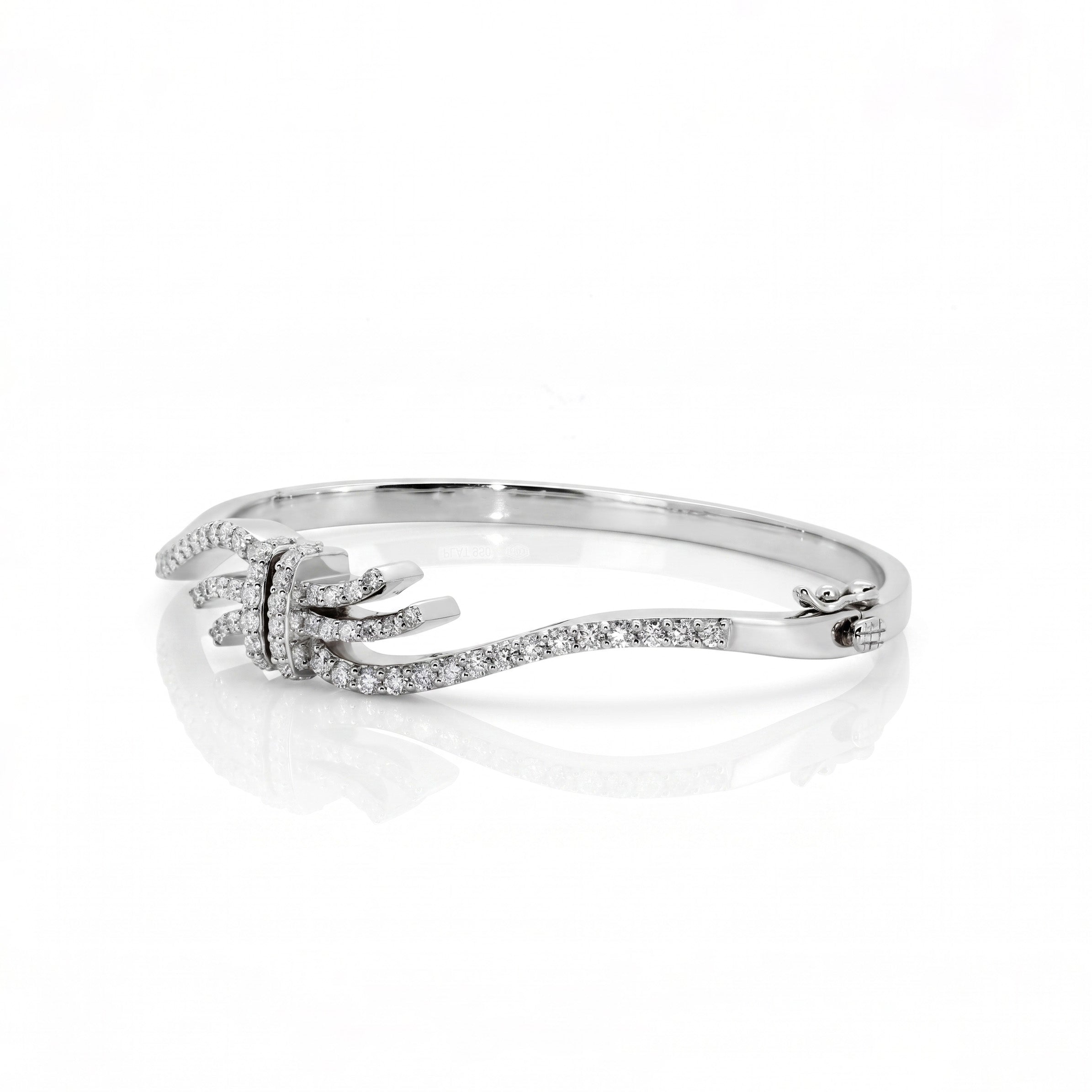 Ribbon Cascade Moissanite Bangle in 925 Sterling Silver & Gold Vermeil