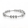 Floral Moissanite Tennis Bracelet in 925 Sterling Silver & Gold Vermeil