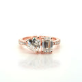 Toi et Moi Moissanite Ring in Gold Plated 925 Silver | Pear & Emerald Cut