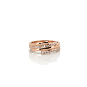 Lumière Bypass Band — 925 Silver & Moissanite Diamond Ring